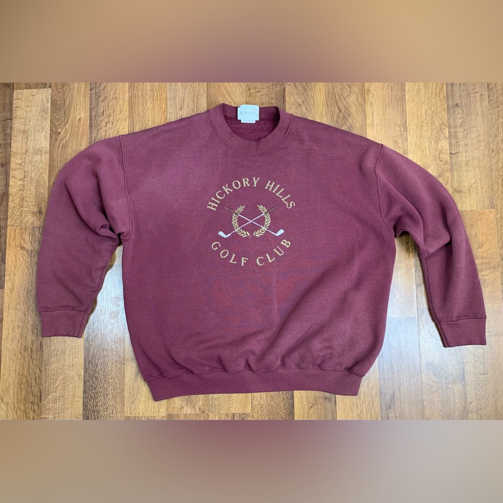 Vtg Lee Mens XL Golf Maroon Crewneck Sweater